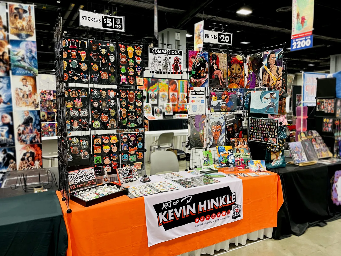 Kevin’s artist booth at a convention